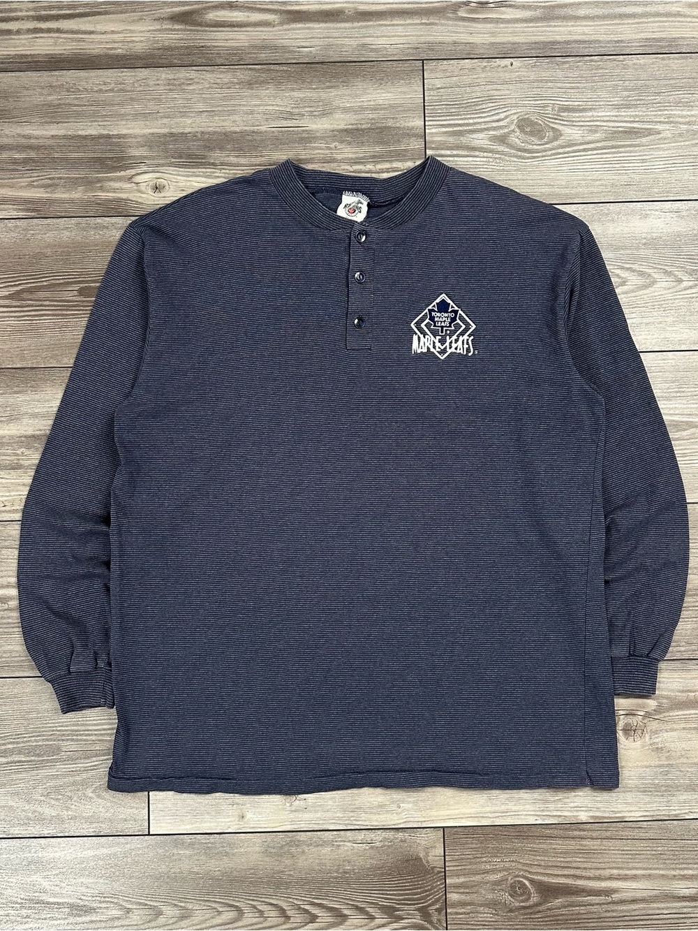 Vintage 90’s Toronto Maple Leafs Embroidered Henley Long-Sleeve